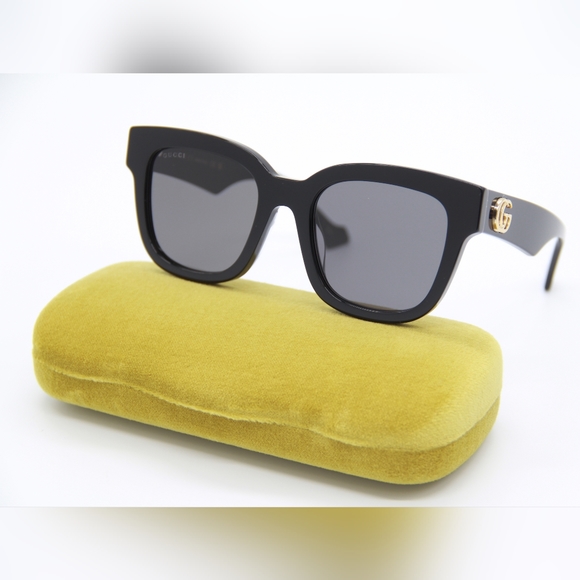 NEW GUCCI SQUARE SUNGLASSES GG0998S 001 WOMEN’S GUCCI GG0998S BLACK EYEWEAR - Picture 3 of 12
